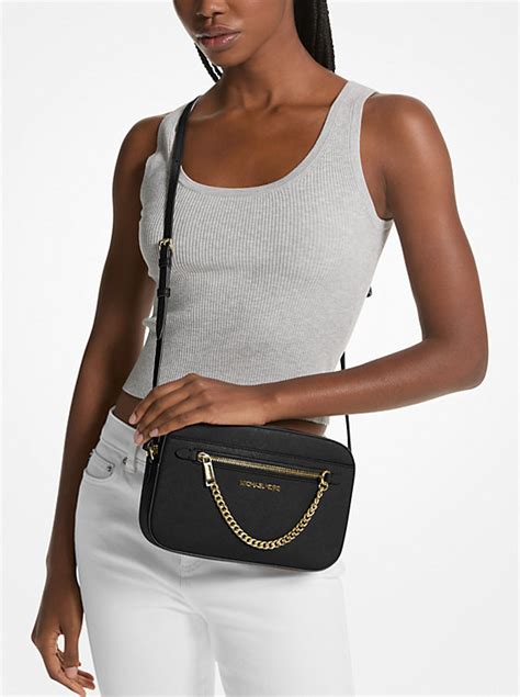 michael kors crossbody jetset with studs|mk jet set saffiano crossbody.